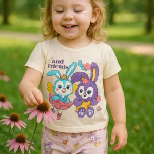 Floral Bunny Friends Pajama Set